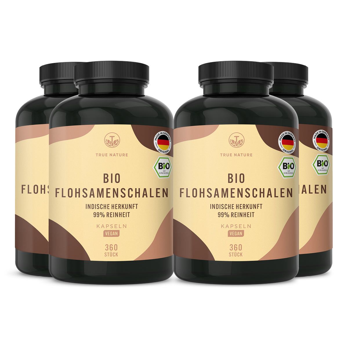 TRUE NATURE® Bio Flohsamenschalen Kapseln - Vegan & Made in Germany
