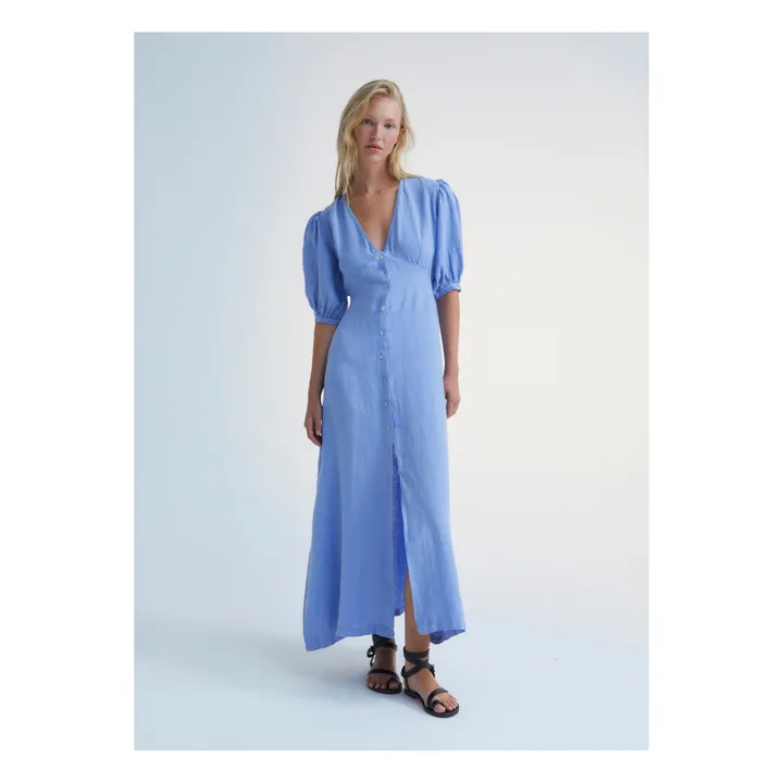 the new society Robe Vermont Lin - Collection Femme | Bleu