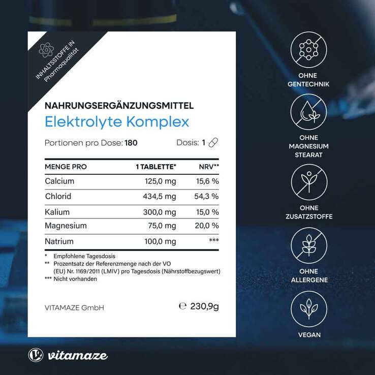 Elektrolyte Komplex Tabletten mit Magnesium vegan, 180 St