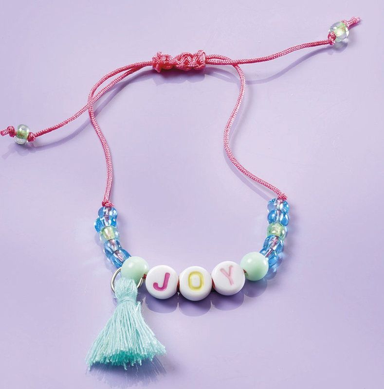 Totum - 4 Letter Armbandjes Maken - Speelgoed - Multicolor - Nylon, Kunststof