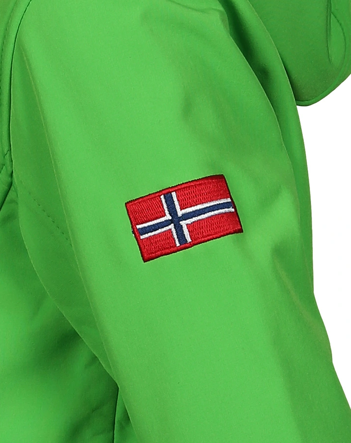Softshell-JaKids TROLLFJORD in bright green/med blue