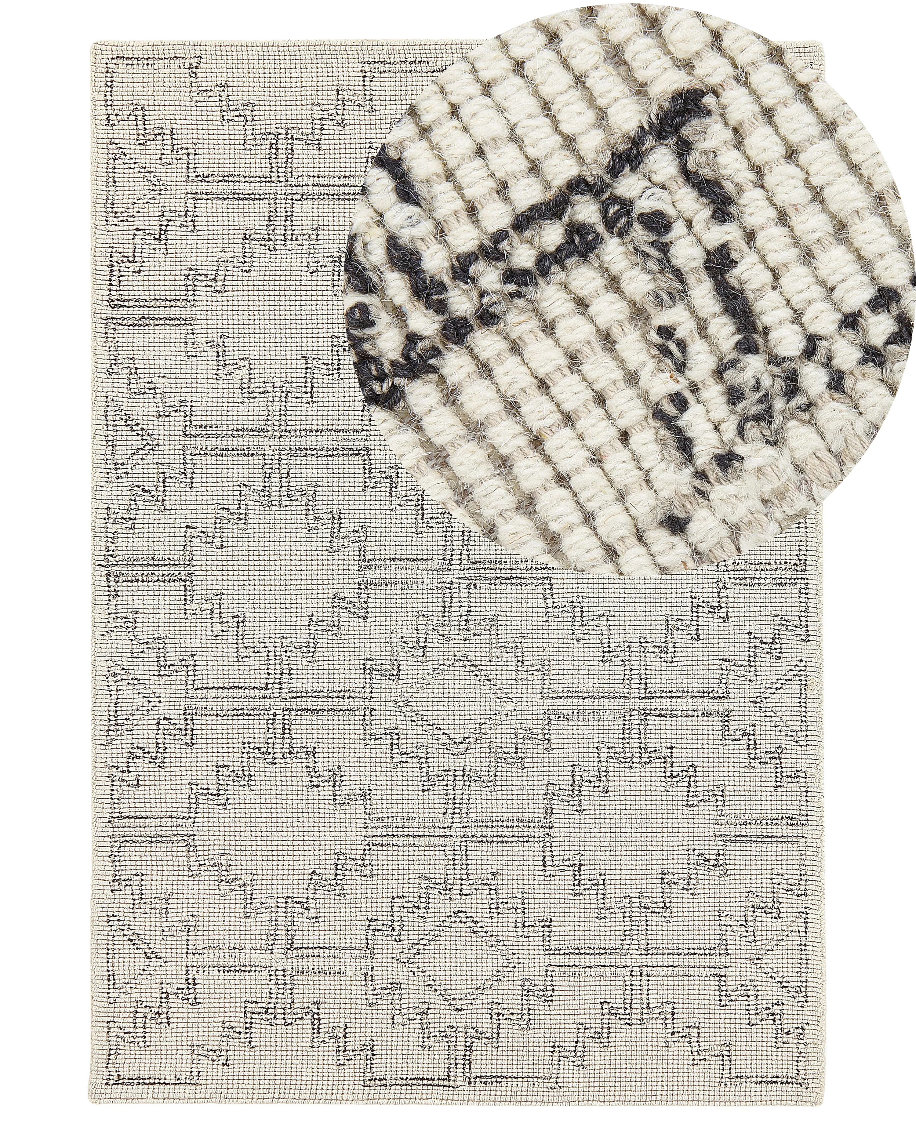 Vloerkleed URLA Beige 140 x 200 cm Wol