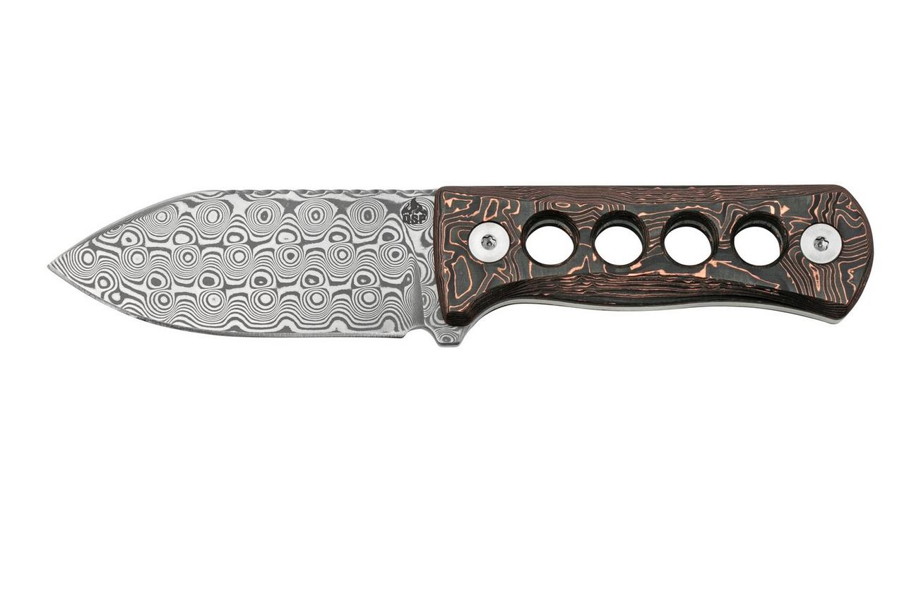 QSP Knife Canary QS141-F Damascus, Copper Foil Carbon Fibre, nekmes