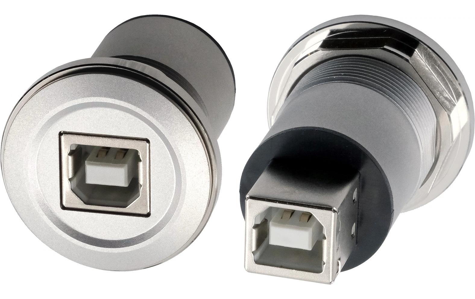 USB 2.0 Adapter Metall USB-B Buchse - USB-B BuchseEinbau-Adapter Metall USB-B Buchse zu Buchse, USB 2.0