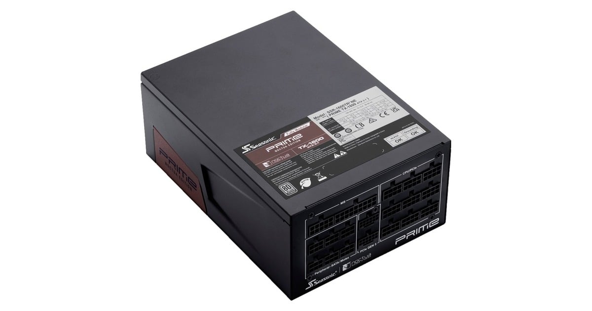SeasonicPRIME TX-1600 Noctua Edition modulaire 1600 watt voeding   (Zwart, 2x 12VHPWR, 6x PCIe)