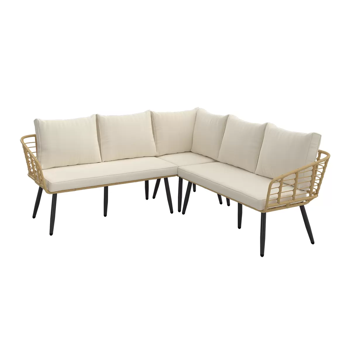 Beldano Loungegarnitur Poros 2-teilig grau,natur,schwarz