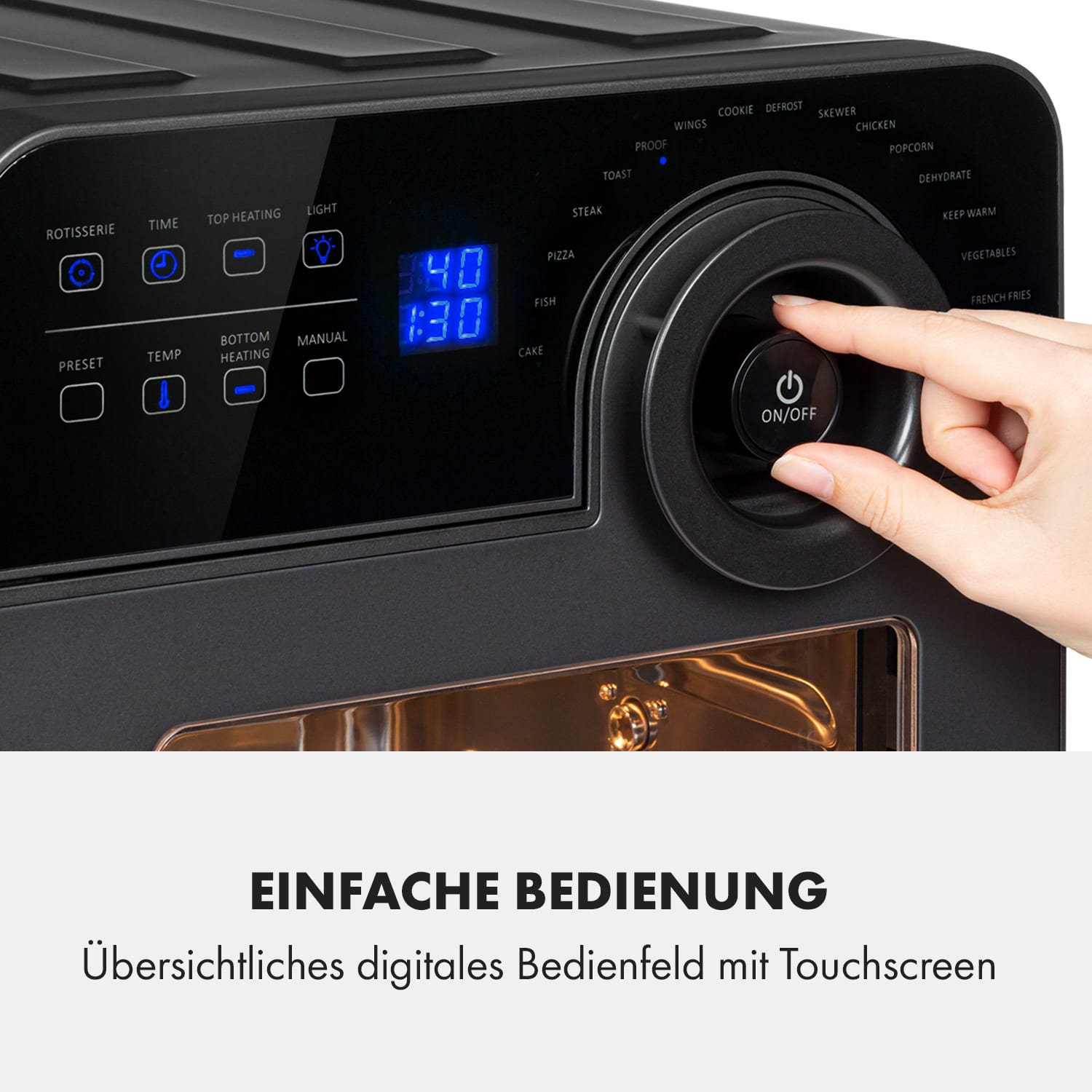 AeroVital Cube Chef Heißluftfritteuse1700 W 14 Liter 16 Programme Ober- und Unterhitze