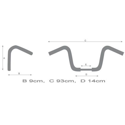 Guidon Highway Hawk Fighter 22 mm Universel - Gris
