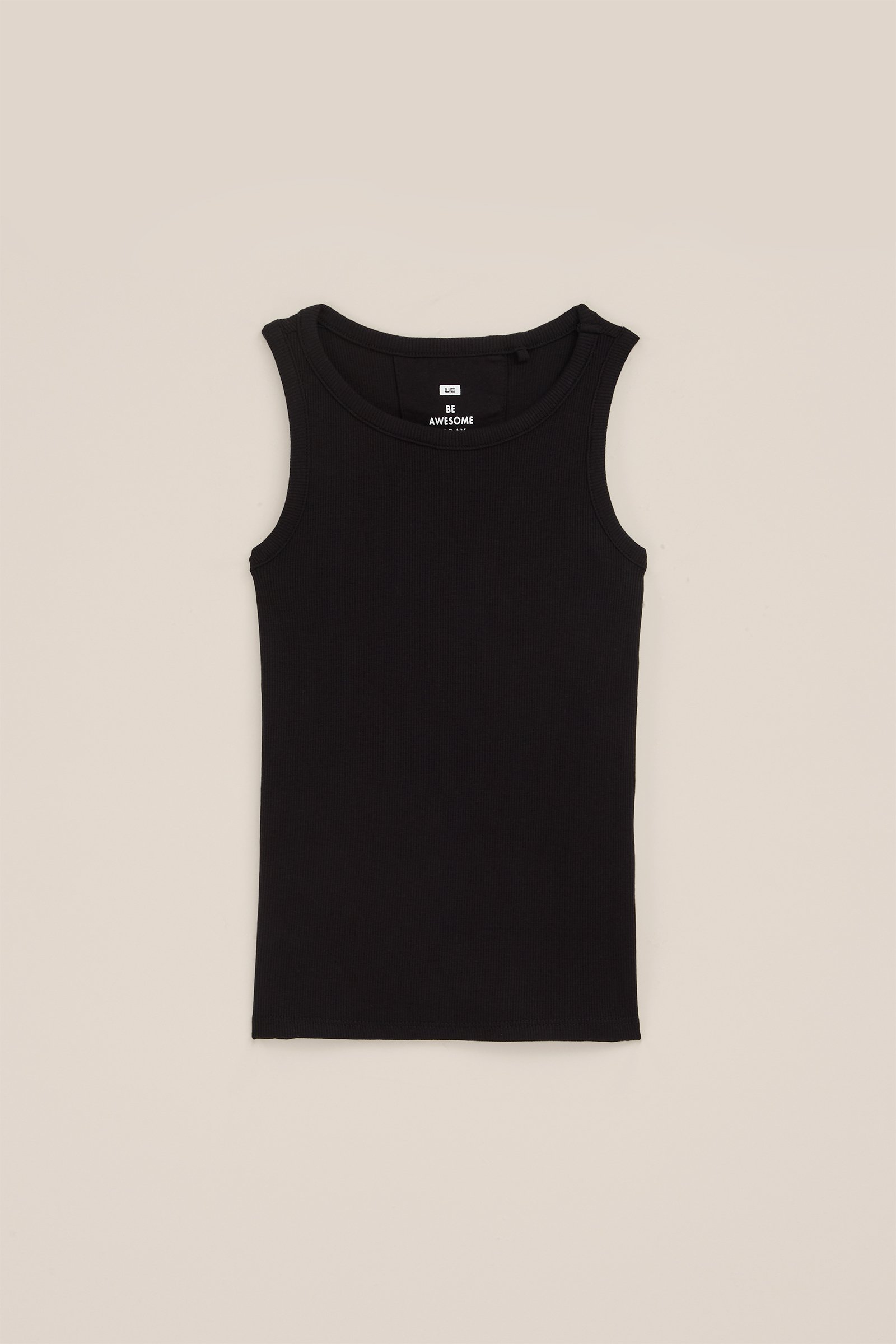 Meisjes singlet van ribstof WE Fashion Zwart