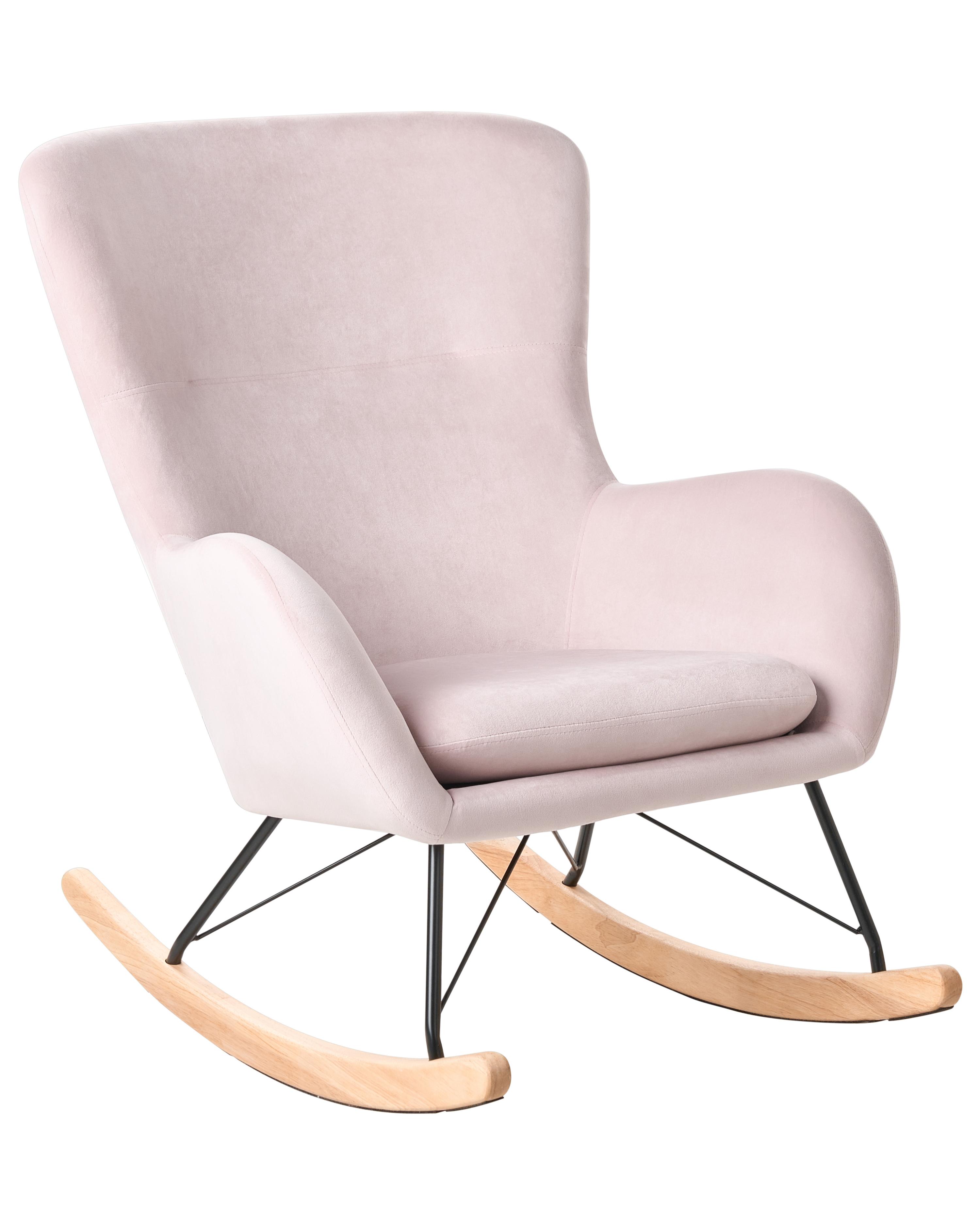 Schommelstoel ELLAN Fluweel Roze