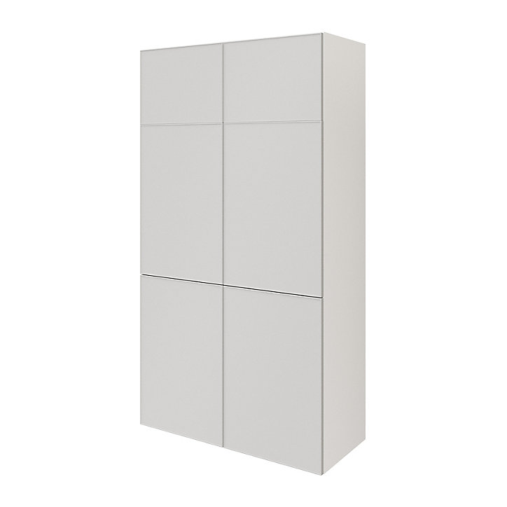 Armoire blanche 6 portes grises claires mates GoodHome Atomia H. 187,5 x L. 100 x P. 47 cm