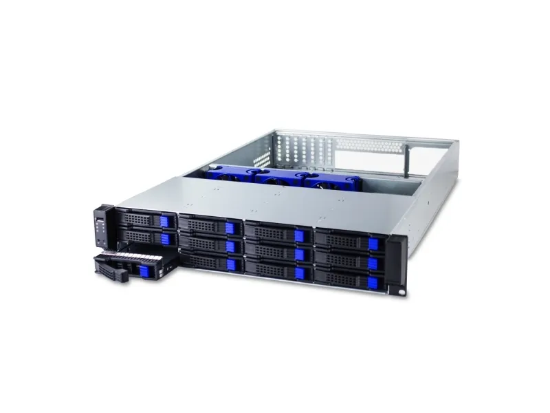 FANTEC SRC-2612X07 - Rack-monterbar - 2U - SSI EEB - SATA/SAS - hot-swap - ingen strømforsyning - sort, sølv - USB