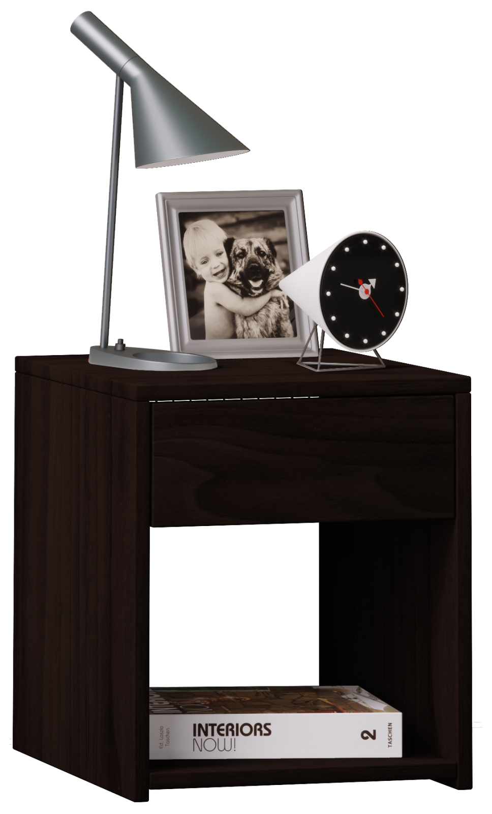 Beistelltisch Sledo Mini - Walnuss- Schublade - 35 cm breit