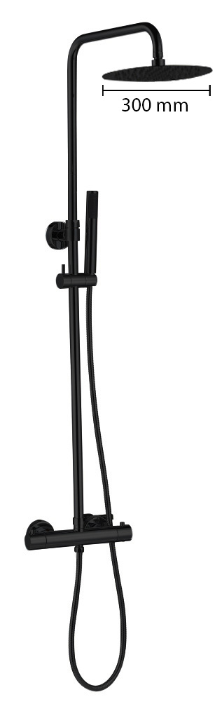 Best-Design Nero thermostatische regendouche-opbouwset matzwart