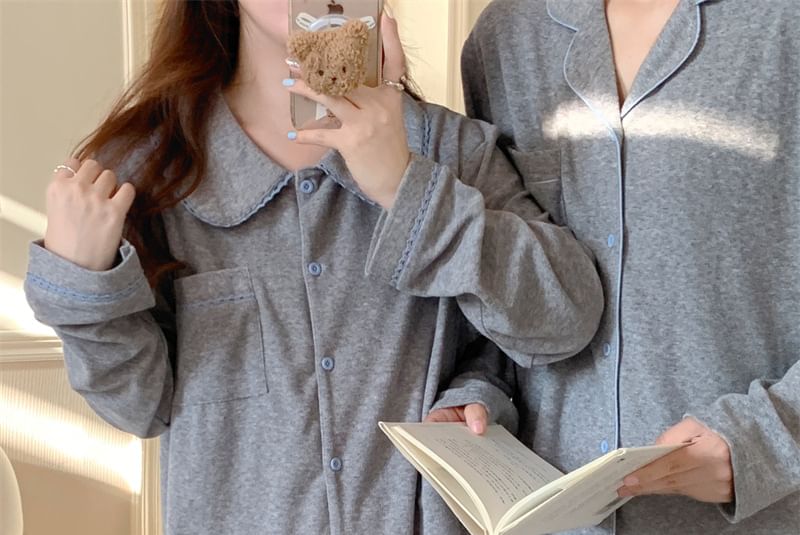 Tanee - Bijpassende effen pyjamaset voor koppels