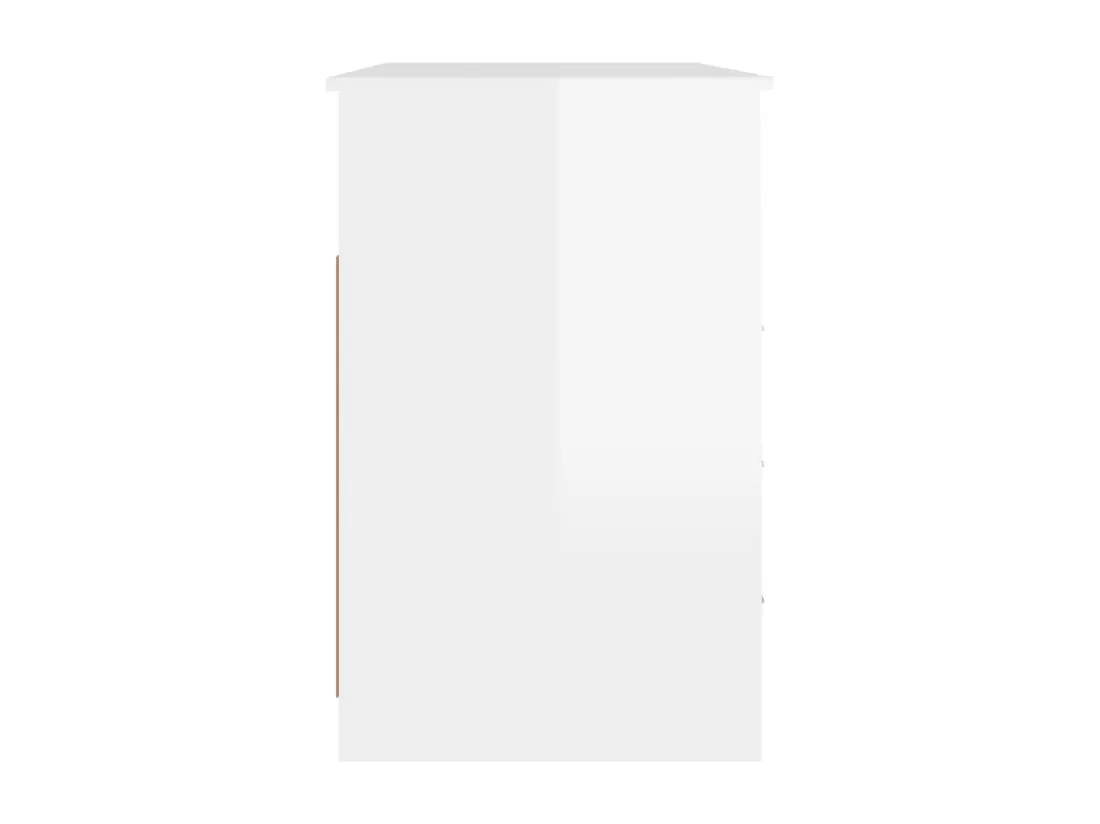 Bureau et tiroirs Blanc brillant 102x50x76 cm Bois d'ingénierie