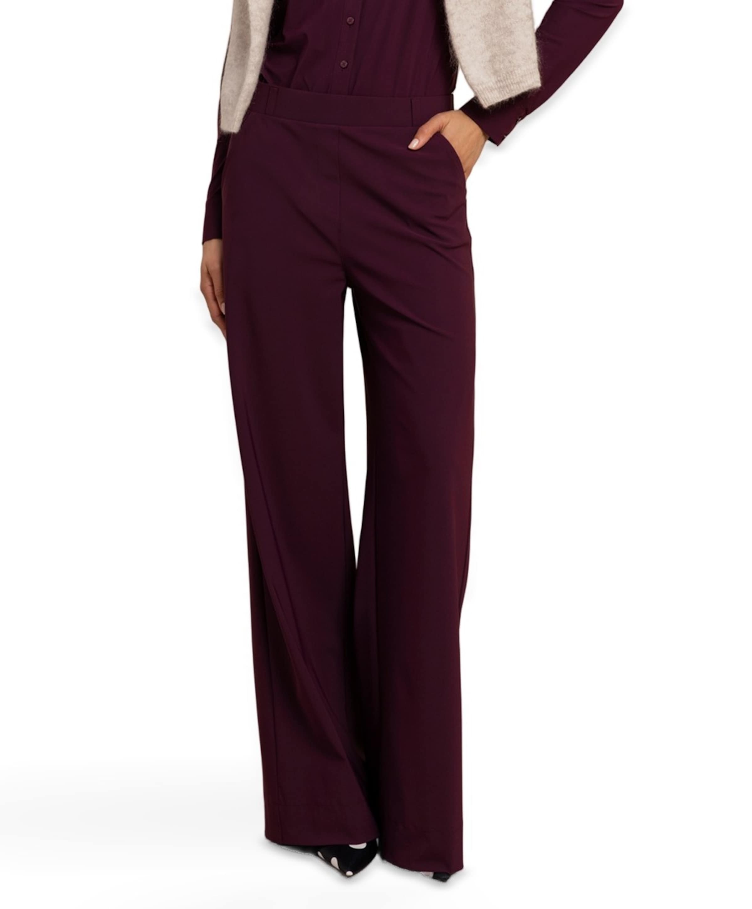 Studio Anneloes Lexie LONG bonded trousers dames broek bordeaux