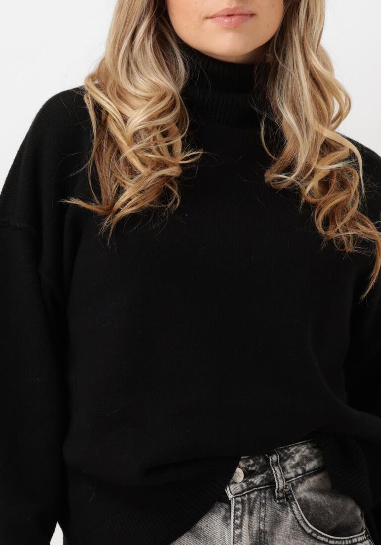 zwarte co'couture truien/vesten maja slit roll neck