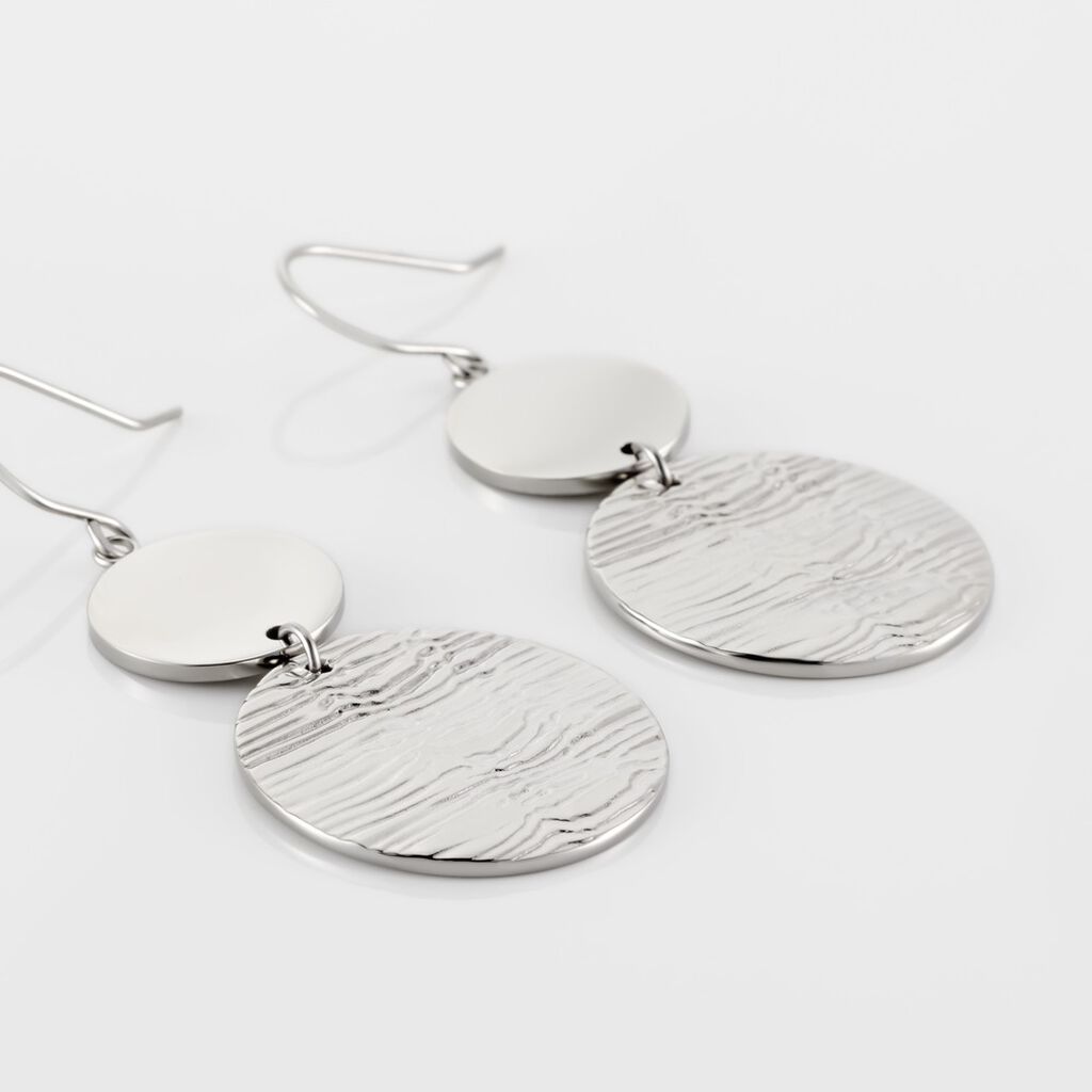 Boucles D'oreilles Pendantes Acier Blanc Stellaire