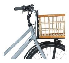 BASIL Panier À Vélo En Rotin Vert Life L - Support De Transport - 30 Litres