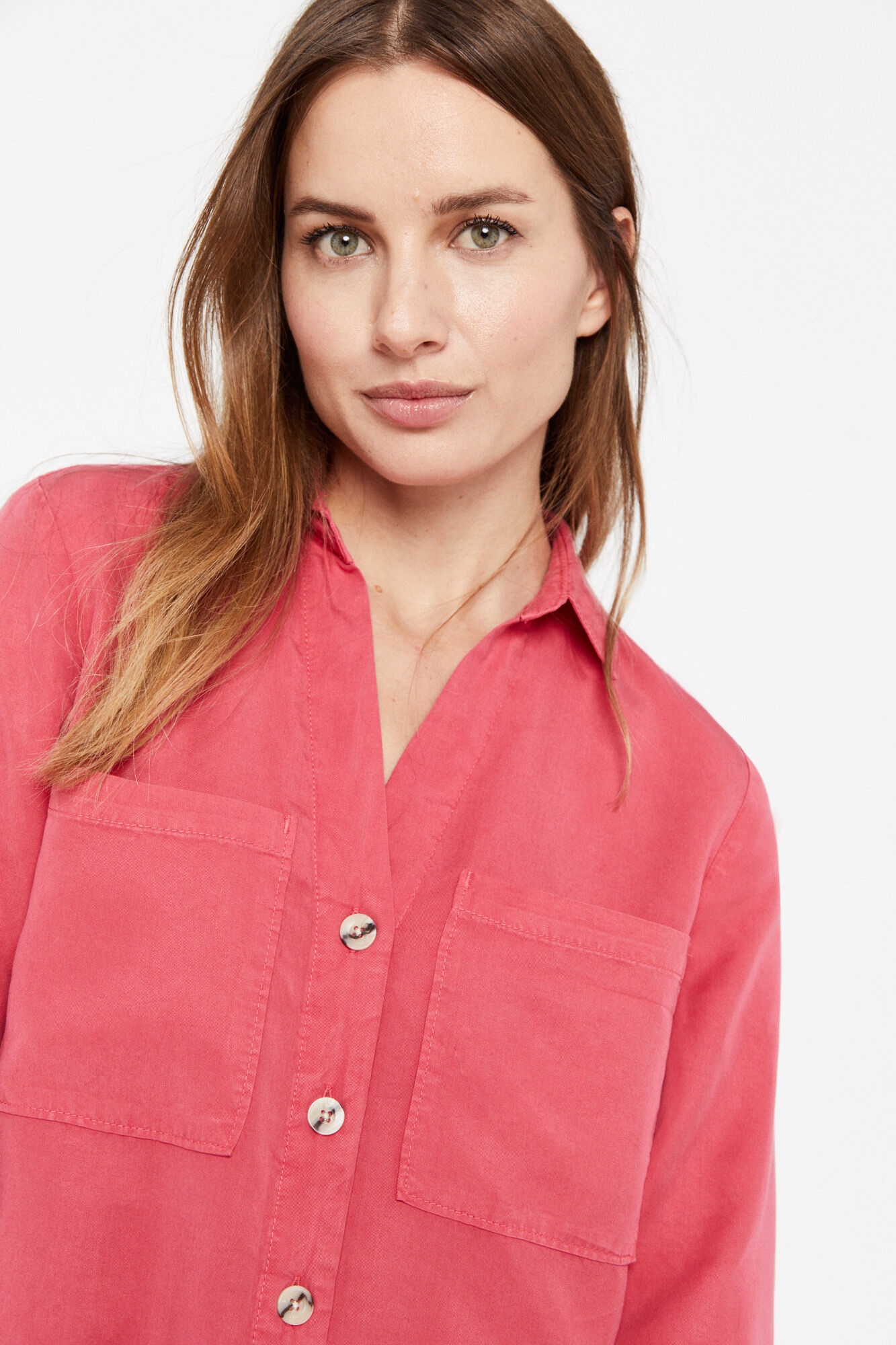 Camisa jeans Tencel - Fúcsia