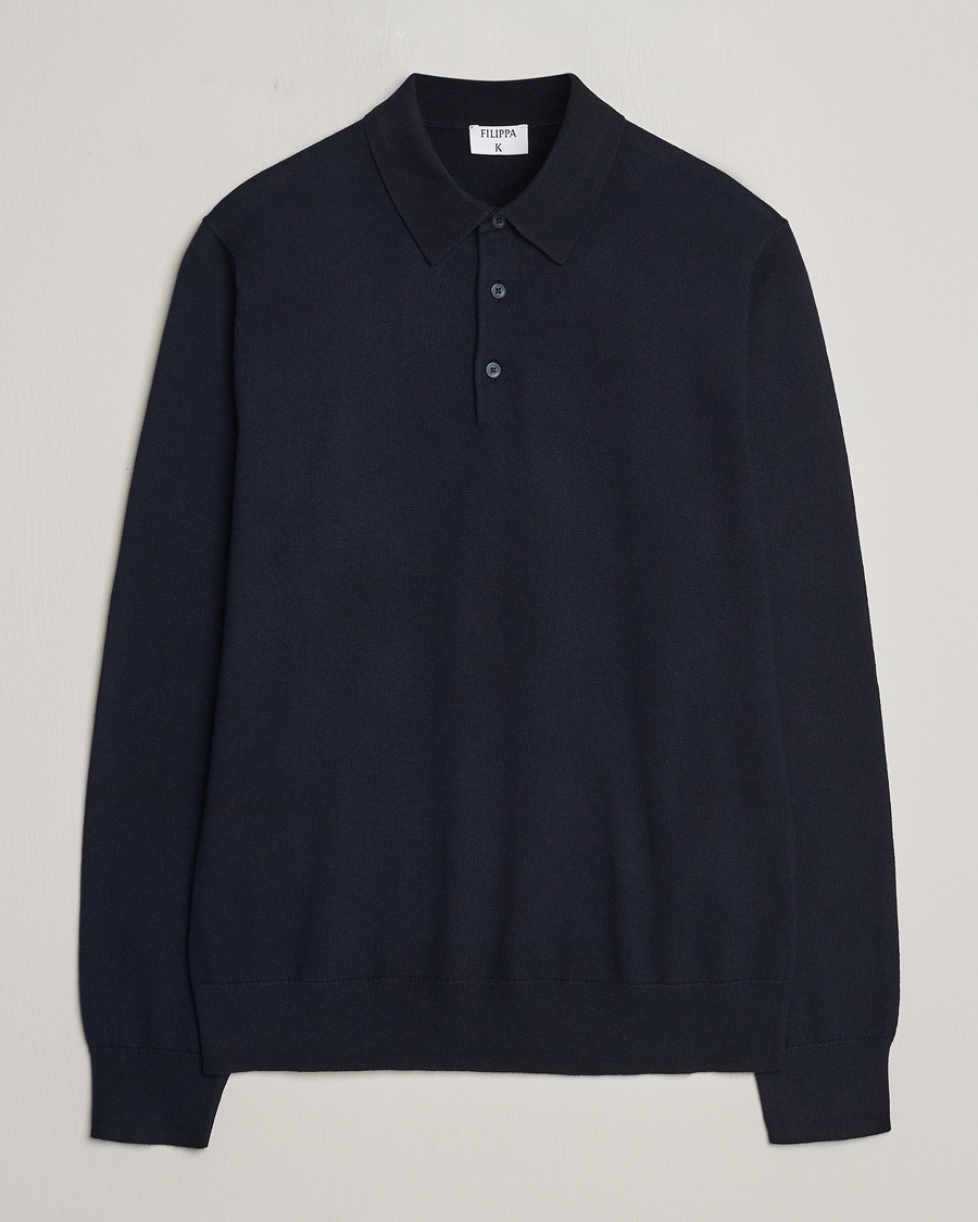 Filippa K Knitted Polo Shirt Navy