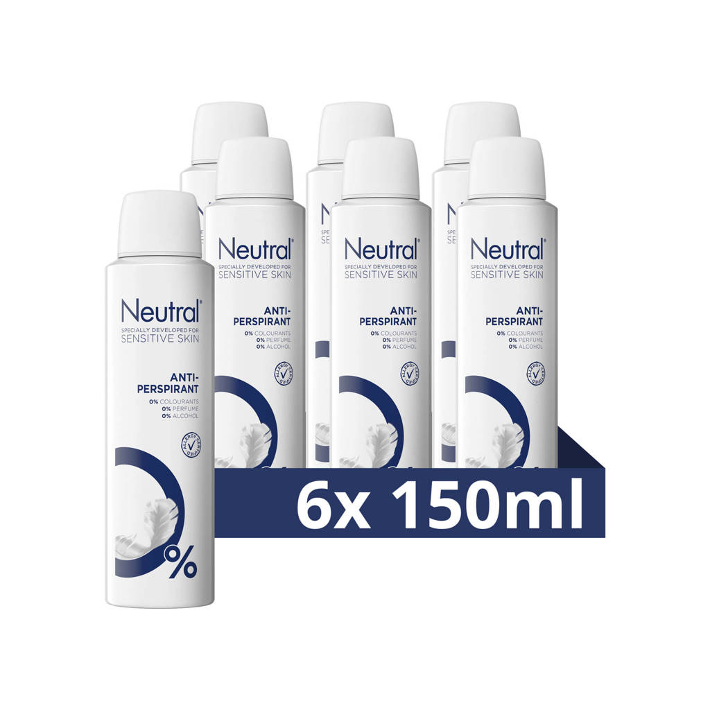 anti-transpirant deodorant spray Parfumvrij - 6 x 150 ml