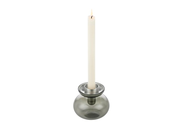Zone Denmark Inu vaas/kaarsenhouder 2-delig Smoked Grey/Steel