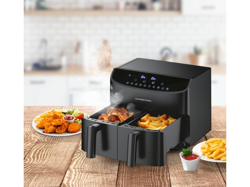 GOURMETmaxx Heissluft-Fritteuse 6 kg, Schwarz Vielseitiges Kochgerät mit Heissluft