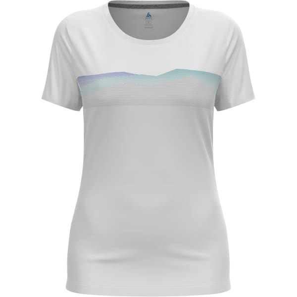 T-shirt randonnée ODLO W F-DRY RIDGELINE CREW NECK S/S WHITE/ODLO SILVER GREY