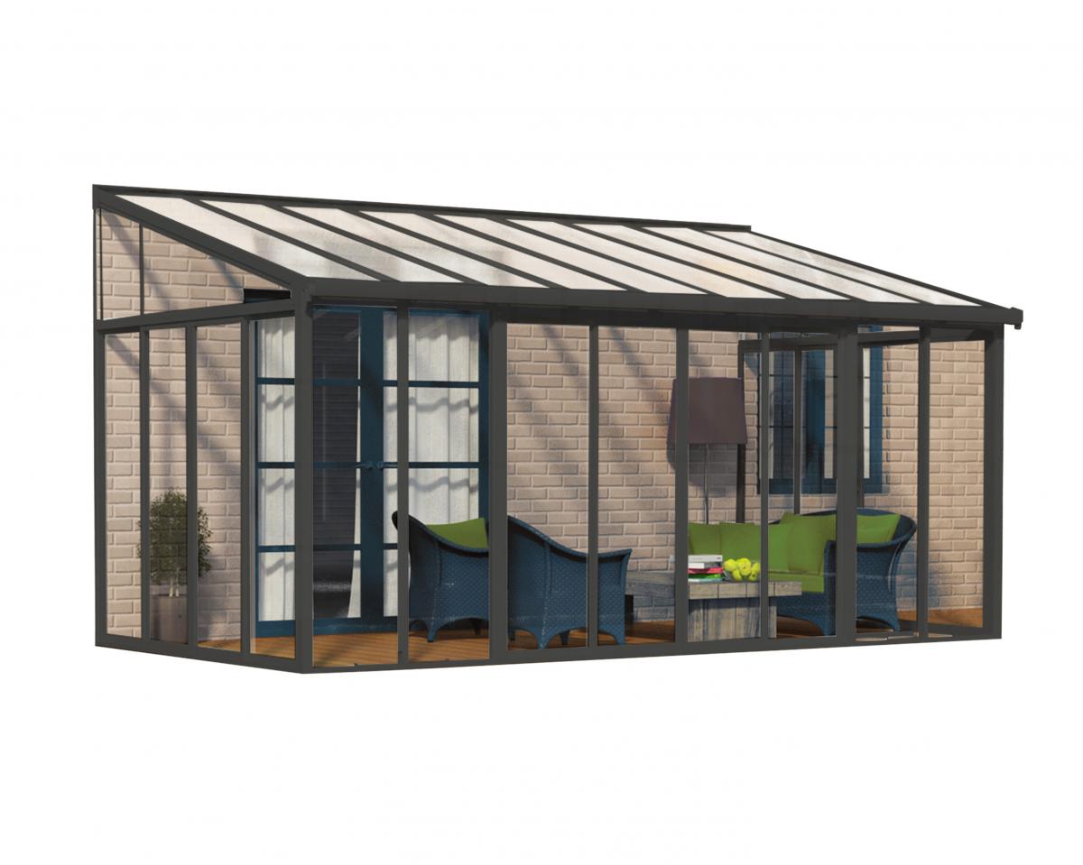 Palram - Canopia SanRemo Wintergarten, anthrazit in cm 546x295x310 (LxBxH)