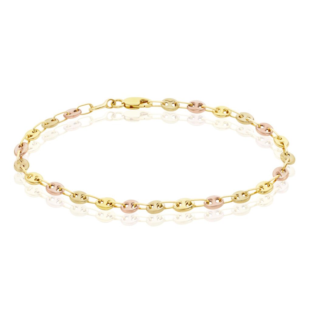 Bracelet Dami Maille Grain De Café Or Tricolore