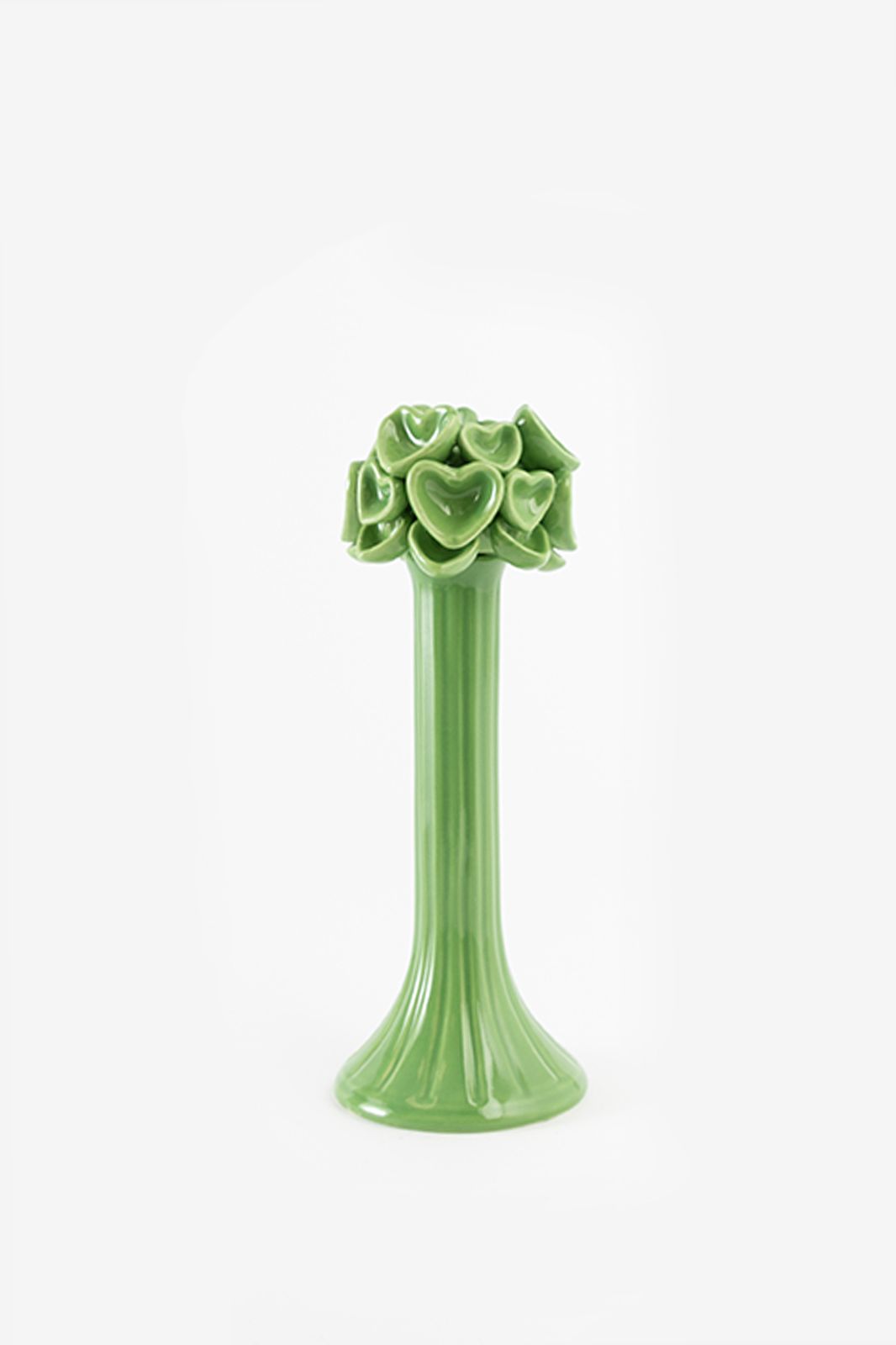 Lichtgroene kandelaar met hartjes