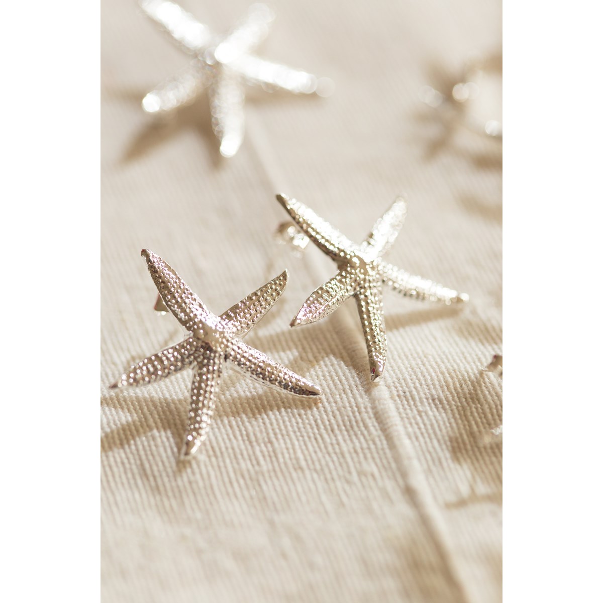 maxi boucles d'oreilles puces étoiles plaqué argent - CLÉIA