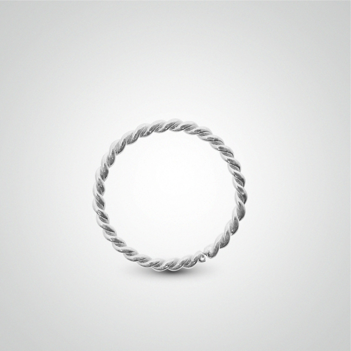 Piercing de nez anneau or blanc torsadé à écarter