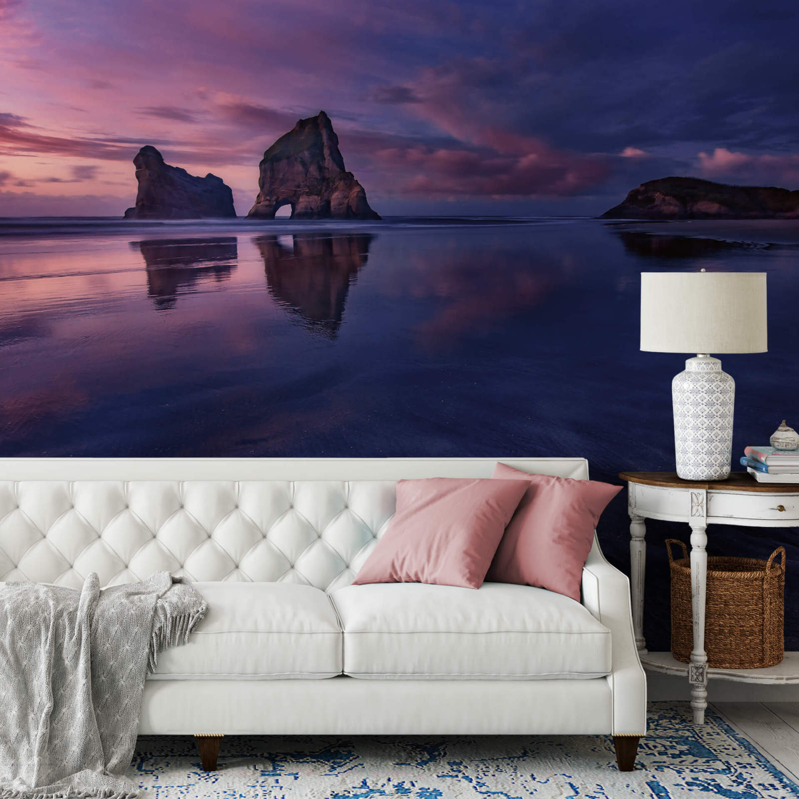 Fototapete DESIGNWALLS 2.0 - lila-blau - Strand - 2,6 Meter