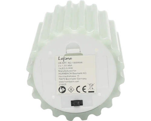 LED waxkaars Lafiora H 12,5 cm groen incl. 3D vlam