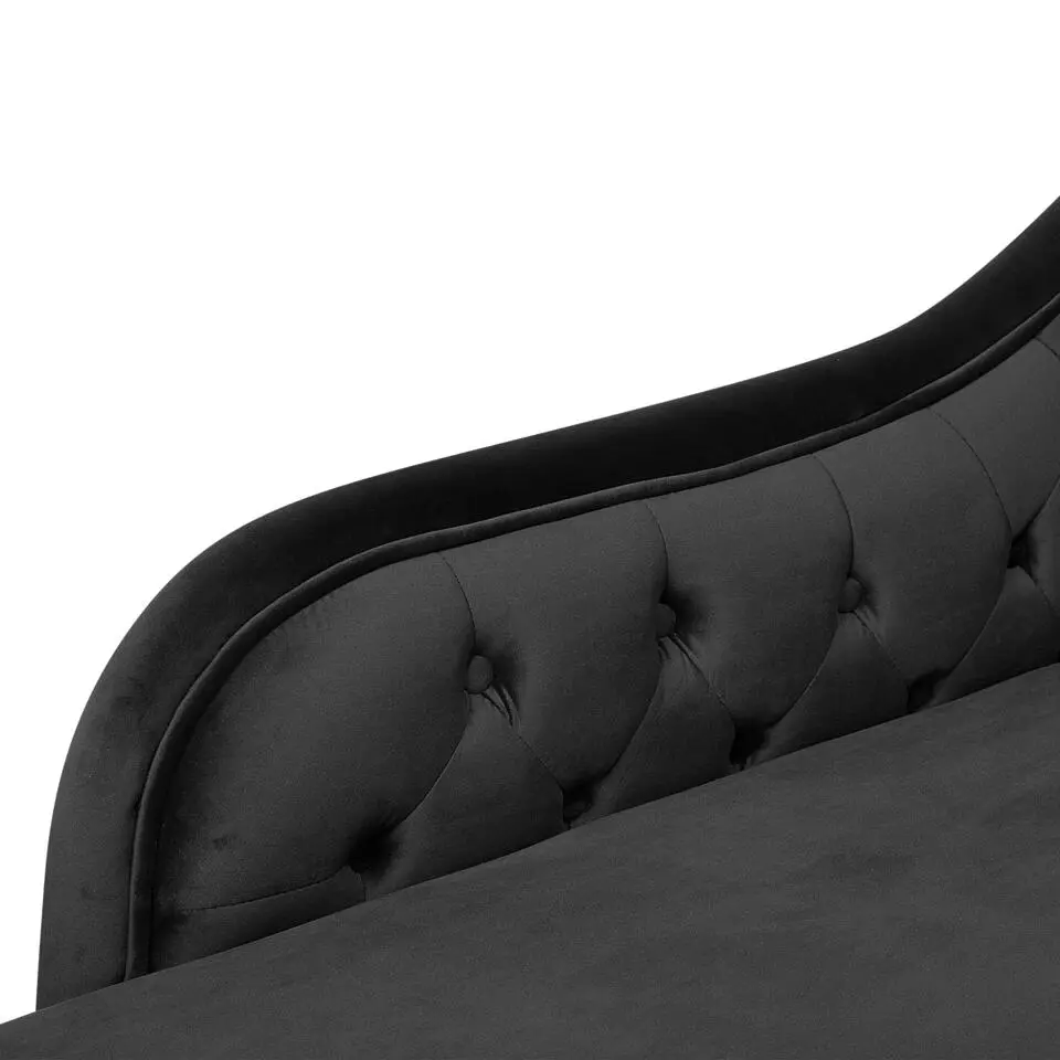 NIMES - Chaise longue - Zwart - Rechterzijde - Fluweel