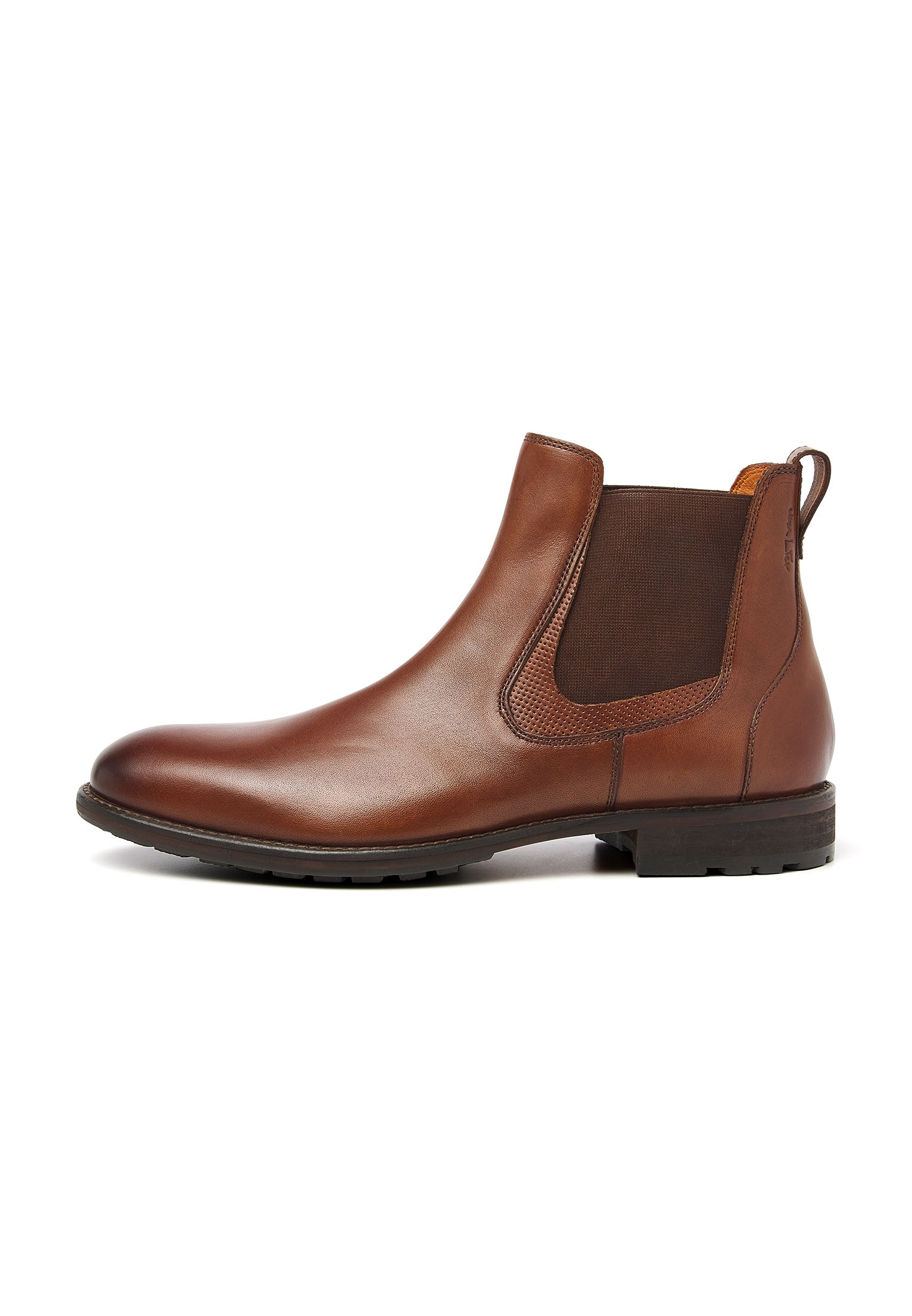 Cognac gladleren Henry chelsea boot