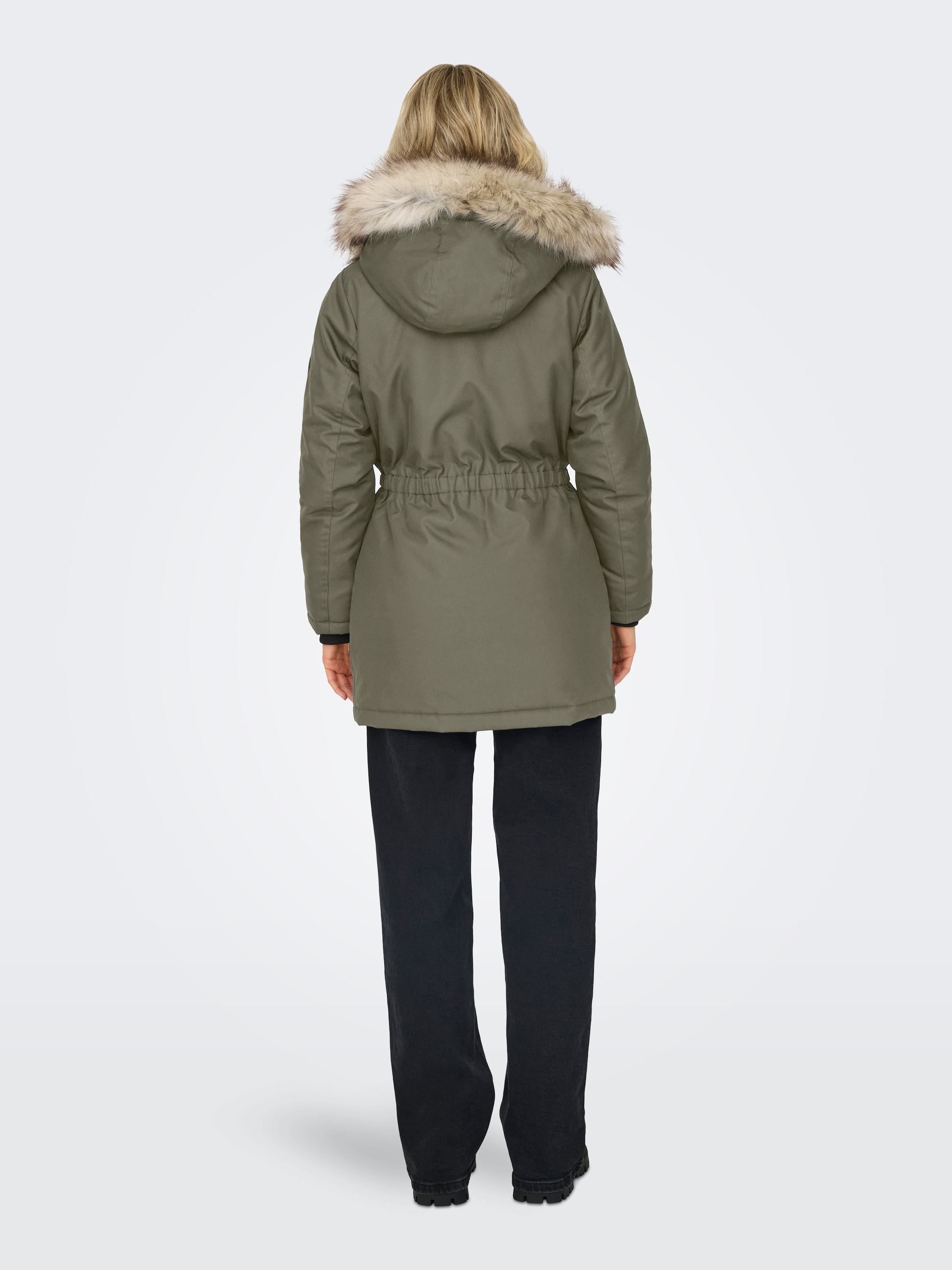 ONLY Parka »ONLIRIS FUR WINTER PARKA LIFE CC OTW« mit Kapuze mit verdeckter Knopfleiste