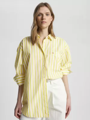 Camisa oversized listrada Tommy Icons