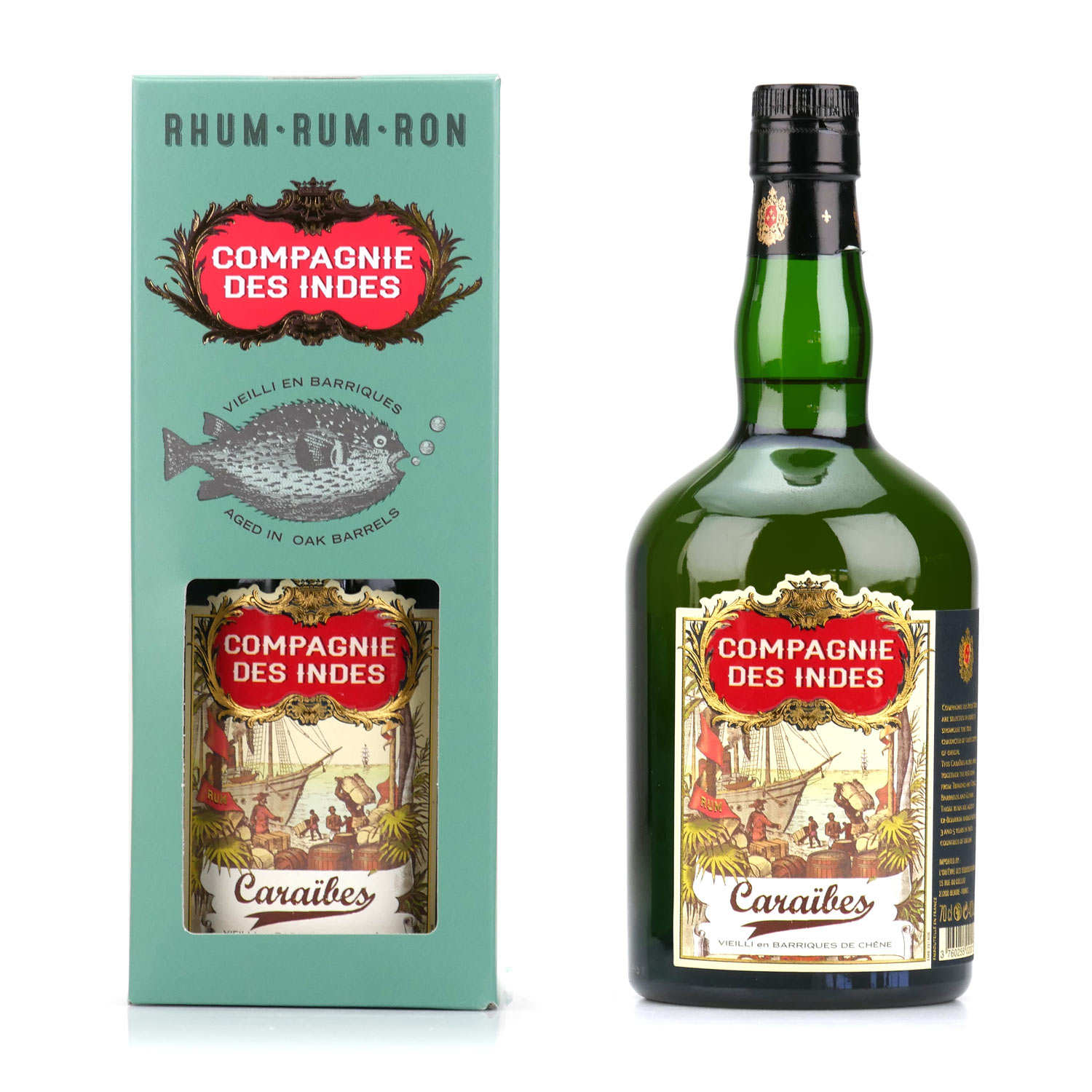 Rhum Compagnie des Indes - Caraïbes 40%