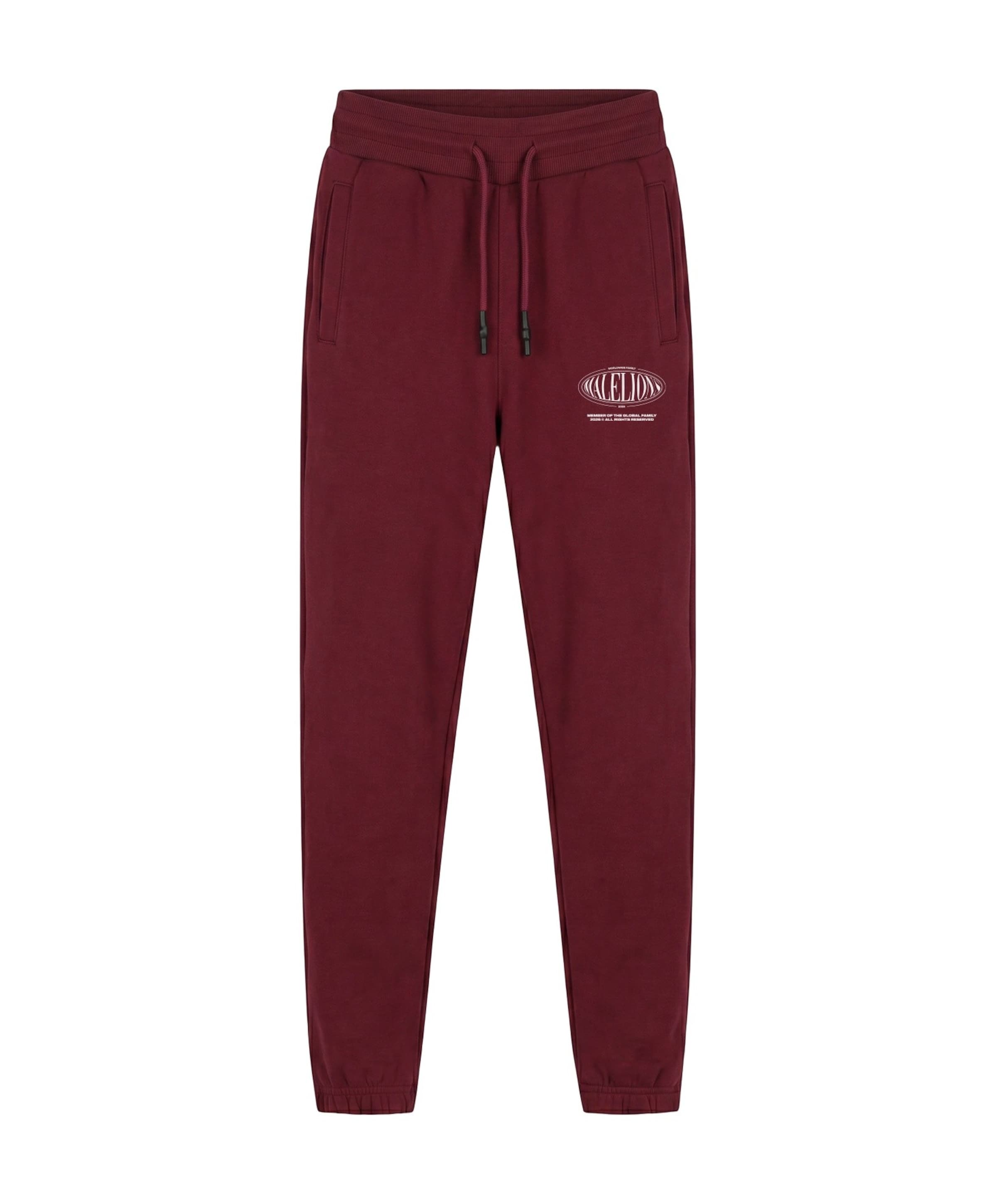 Malelions Malelions Junior Lifestyle Sweatpants jongens broek bordeaux