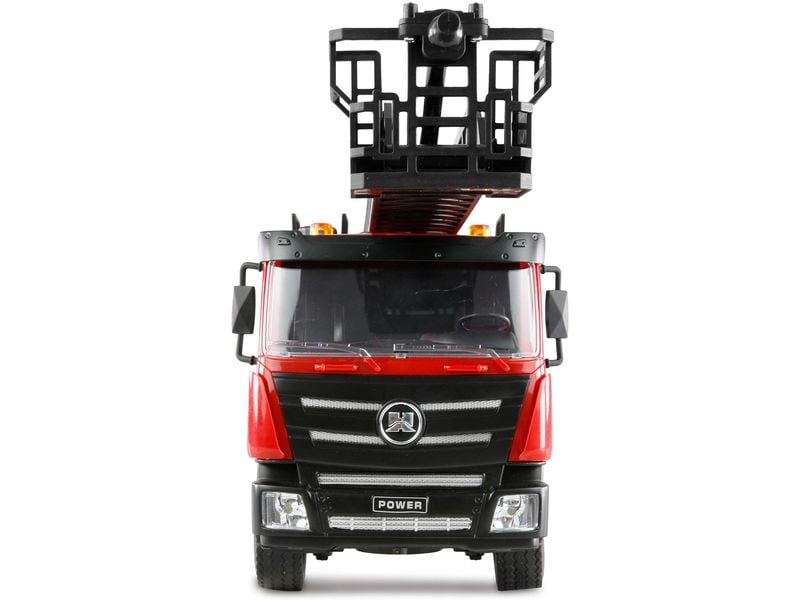 Amewi Arocs Feuerwehr Drehleiter RTR, 1:18 Feuerwehrfahrzeug mit Licht und Wasserwerfer im Massstab 1:18