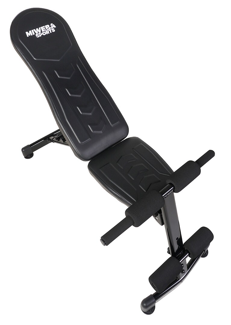 Miweba Sports Hantelbank MB200, klappbar, Schrägbank/Flachbank, verstellbar, 200 kg, EVA-Polster (MB-200PowerRope)