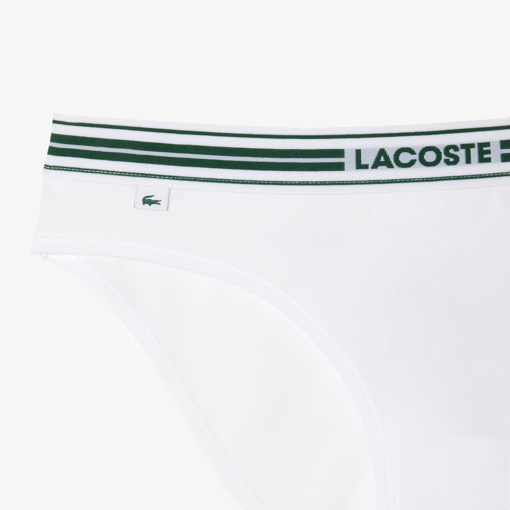 Culotte avec ceinture contrastée en coton stretch Culottes & bas - Blanc - Lacoste - Femme