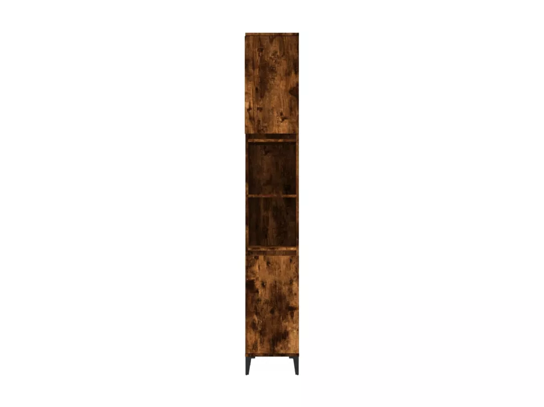 Armoire de bain chêne fumé 30x30x190 cm bois d'ingénierie
