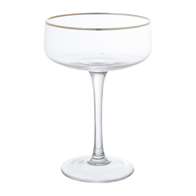 Champagnecoupe gouden rand - transparant - 220 ml
