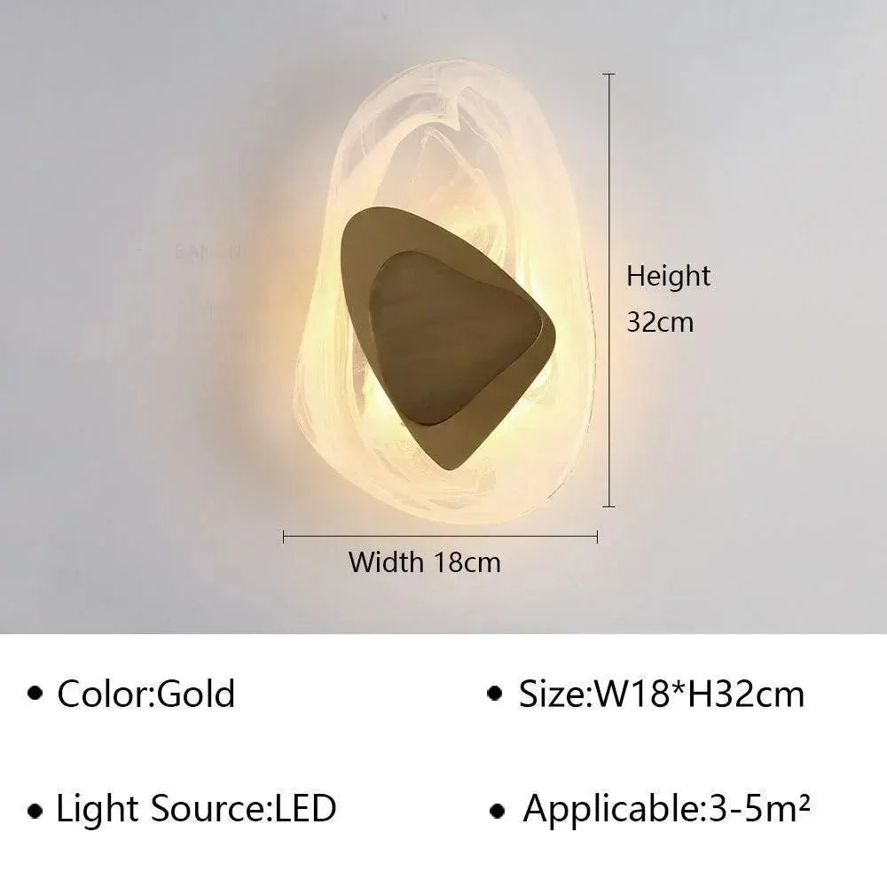 Geometric Design Modern LED Wall Light Lamp (Gold/Black/Rust) | Bedside Wall Mounted Lighting