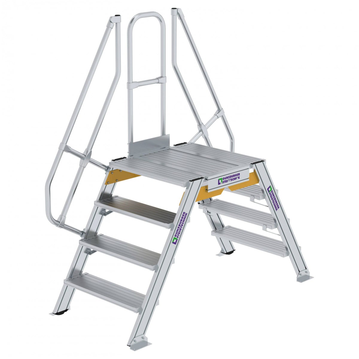 MUNK 60° trede inclusief leuning, tredebreedte 800mm, 2x4 treden